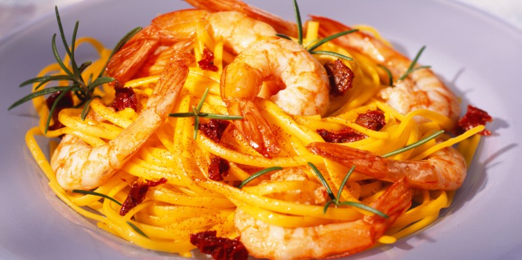 linguine aux gambas - recette - image